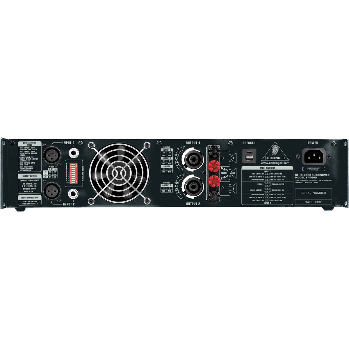 Behringer EP2000 Europower Power Amplifier 2 x 750W